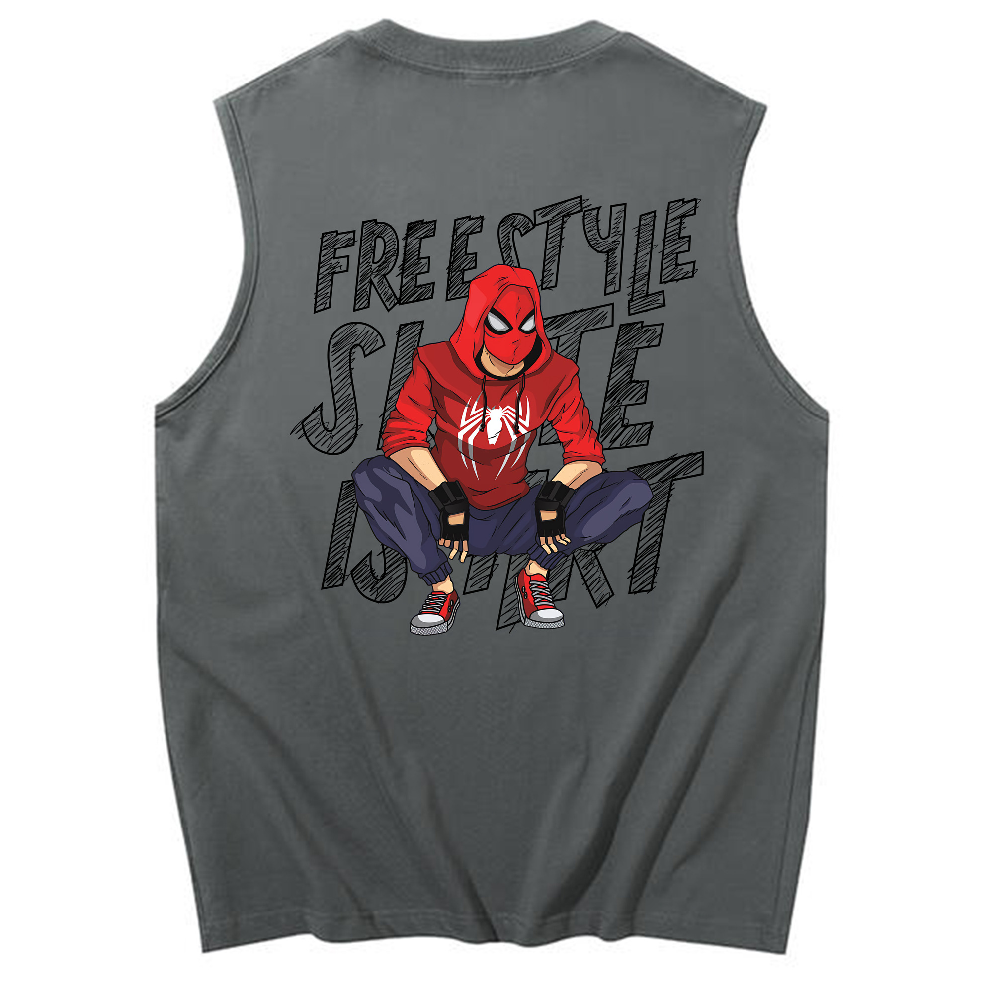 （画像用） Spider Man スパイダーマン コットン100％タンクトップ（背面プリント）